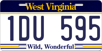 WV license plate 1DU595