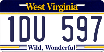 WV license plate 1DU597