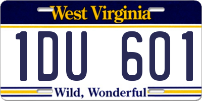WV license plate 1DU601