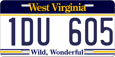 WV license plate 1DU605
