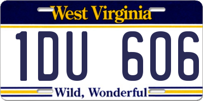 WV license plate 1DU606