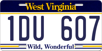 WV license plate 1DU607