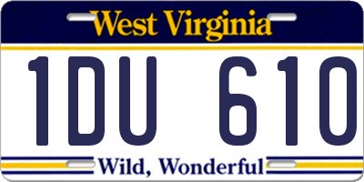 WV license plate 1DU610