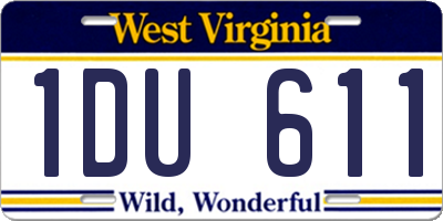 WV license plate 1DU611