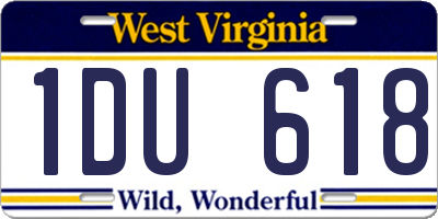 WV license plate 1DU618