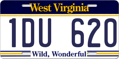 WV license plate 1DU620