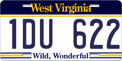 WV license plate 1DU622