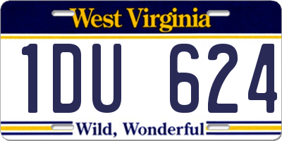 WV license plate 1DU624