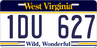 WV license plate 1DU627