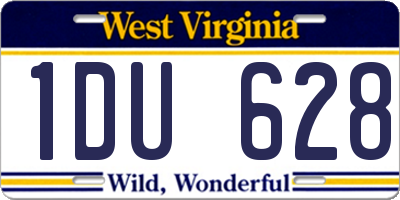 WV license plate 1DU628