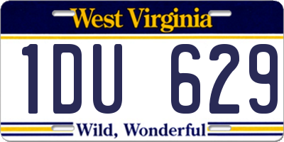 WV license plate 1DU629