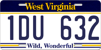 WV license plate 1DU632
