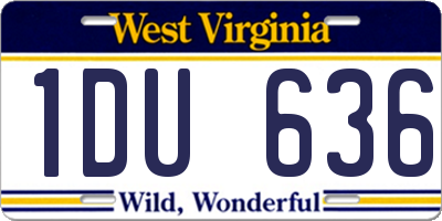 WV license plate 1DU636