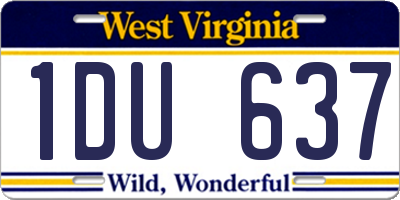 WV license plate 1DU637
