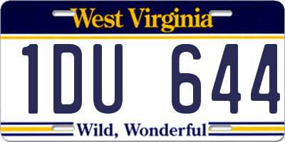 WV license plate 1DU644