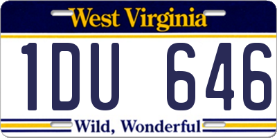 WV license plate 1DU646