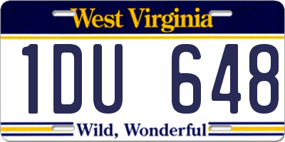 WV license plate 1DU648