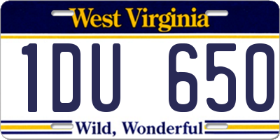 WV license plate 1DU650