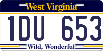 WV license plate 1DU653