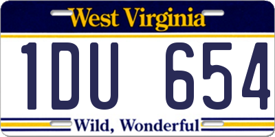 WV license plate 1DU654