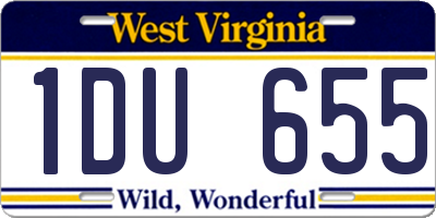 WV license plate 1DU655