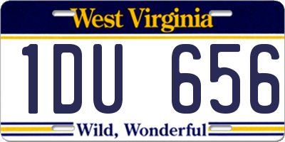 WV license plate 1DU656