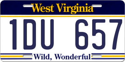 WV license plate 1DU657