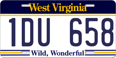 WV license plate 1DU658