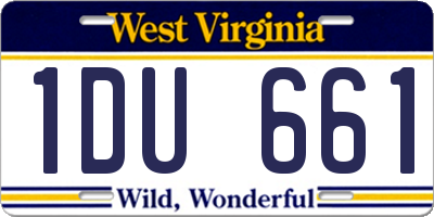 WV license plate 1DU661