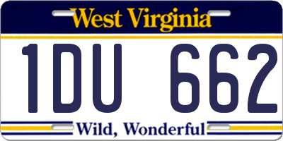WV license plate 1DU662