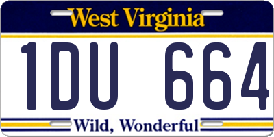 WV license plate 1DU664