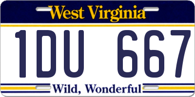 WV license plate 1DU667