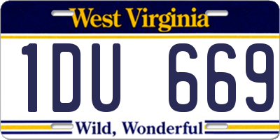 WV license plate 1DU669