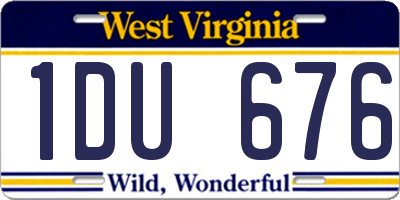 WV license plate 1DU676