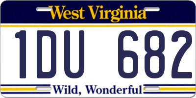 WV license plate 1DU682