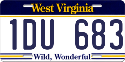 WV license plate 1DU683