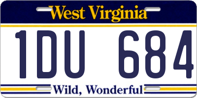 WV license plate 1DU684