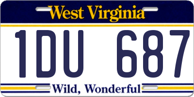 WV license plate 1DU687