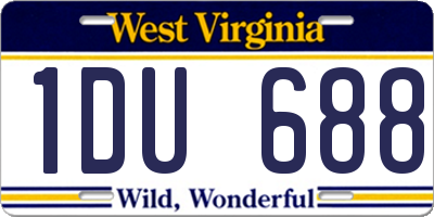 WV license plate 1DU688