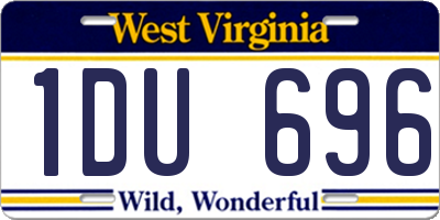 WV license plate 1DU696