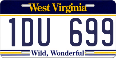 WV license plate 1DU699