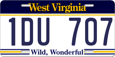 WV license plate 1DU707