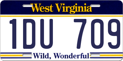 WV license plate 1DU709