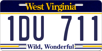 WV license plate 1DU711