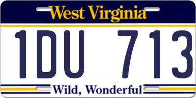 WV license plate 1DU713