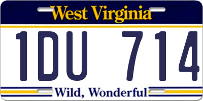 WV license plate 1DU714