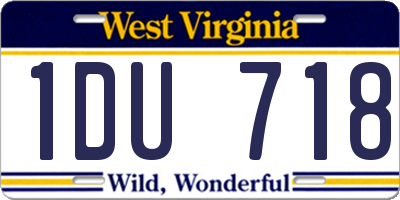 WV license plate 1DU718