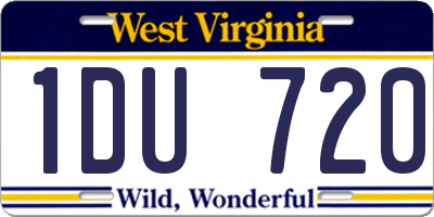 WV license plate 1DU720