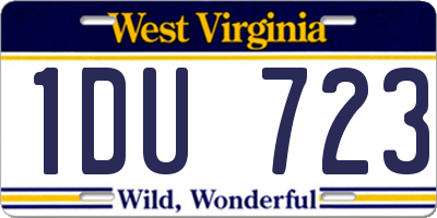 WV license plate 1DU723