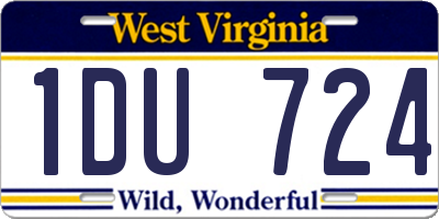 WV license plate 1DU724